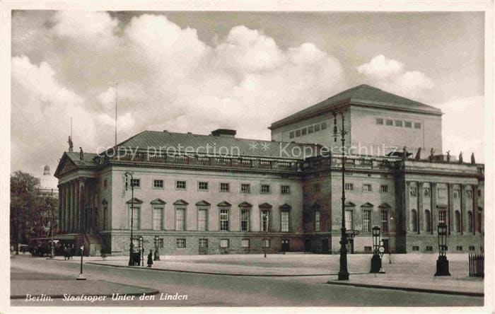 BERLIN CITY Staatsoper Unter-den-Linden Oper Neoklassizismus Strassenszene Late – Anverso