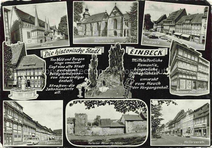 Einbeck Northeim Niedersachsen Rathaus Muensterkirche Marktplatz Renaissance-Hau – Ansichtskarte Einbeck