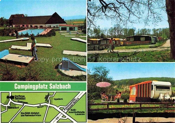 Reinsdorf Apelern Campingplatz Salzbach am Fusse der Bueckeberge Minigolf Swimmi – Ansichtskarte Apelern