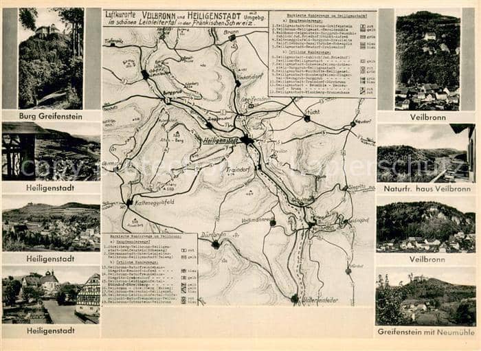 Veilbronn Heiligenstadt BAMBERG Bayern und Heiligenstadt Burg Greifenstein Natur – Ansichtskarte Heiligenstadt i.OFr.