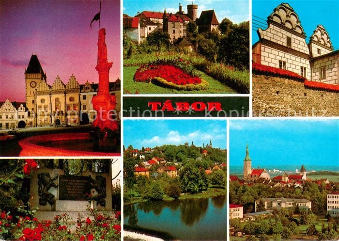 Tabor Czechia Taborska radnice na Zizkove namesti Hrad Kotnov Renesancni stity n – Vorderseite