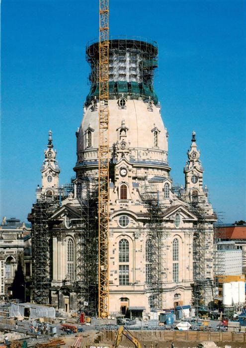 DRESDEN Elbe Frauenirche 1945 zerstoert Wiederaufbau ab 1992 Baustand Oktober 20 – Vorderseite