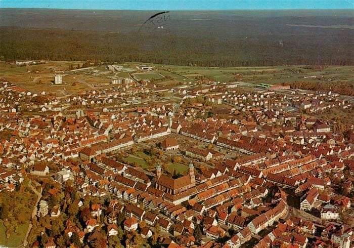 FREUDENSTADT BW Fliegeraufnahme Schwarzwald Marktplatz Stadtkirche Kurort Altsta – Front