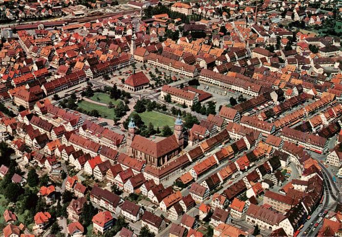 FREUDENSTADT BW Fliegeraufnahme Schwarzwald Marktplatz Stadtkirche Kurort Altsta – Front