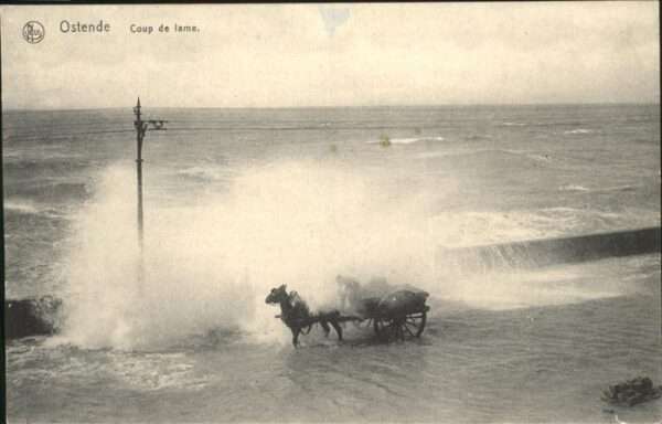 Ostende Oostende Coup de lame Pferdekutsche, Welle