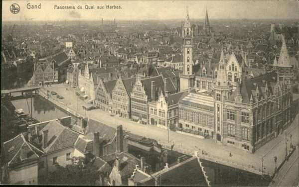 Gand Belgien Panorama Quai aux Herbes Feldpost