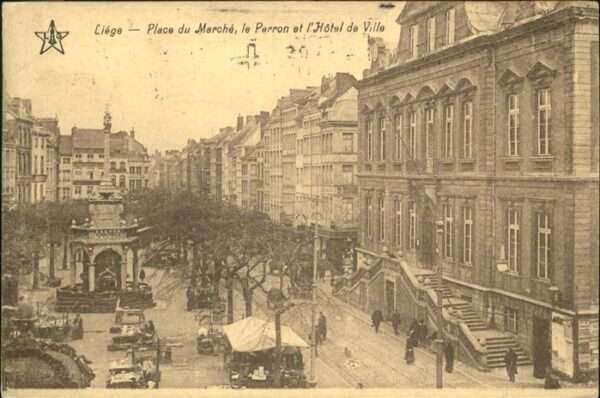 Liege Luettich Marche PErron et l Hotel de Ville