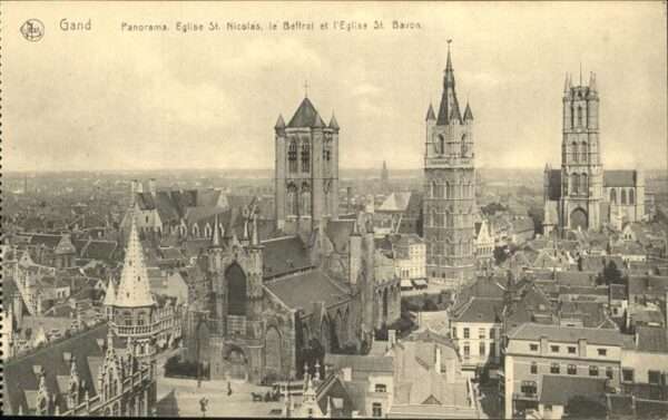 Gand Belgien Panorama St. Bavon