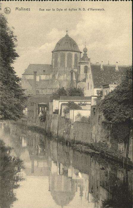 Malines Mechelen Flandre Dyle et eglise Hanswyck