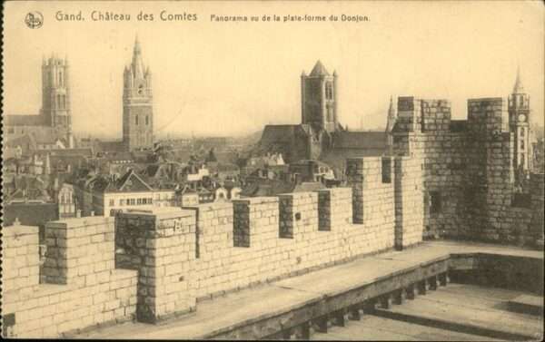 Gand Belgien Chateau des Comtes Panorama