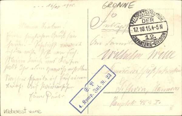 Gronne Strand [handschriftlich] Feldpost – Bild 2