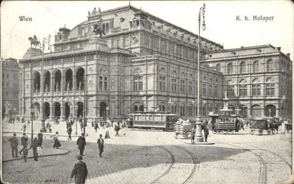 Wien Hofoper Strassenbahn Kutsche