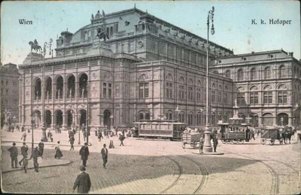 Wien Hofoper Strassenbahn Kutsche