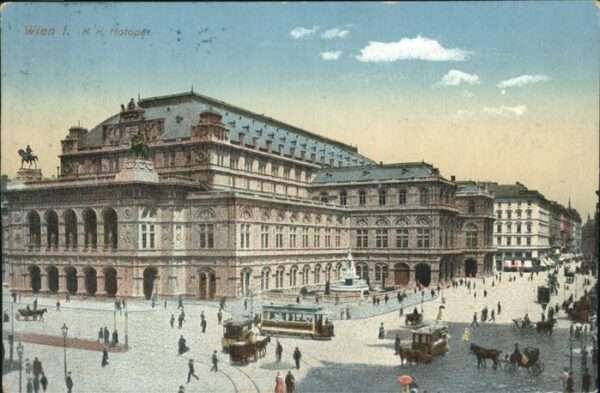 Wien Hofoper Strassenbahn Kutsche