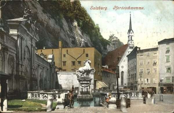Salzburg Oesterreich Pferdeschwemme Brunnen