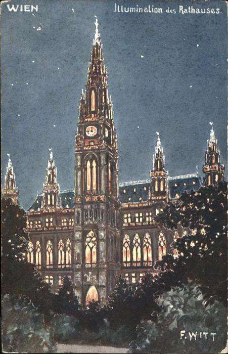 Wien Illumination Rathaus Künstler F. Witt