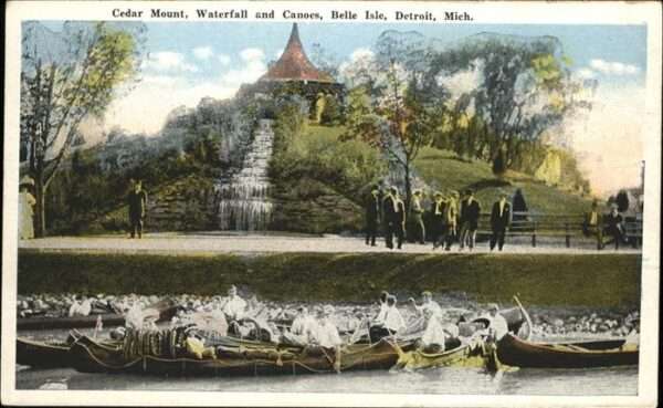 Detroit Michigan Cedar Mount
Waterfall and Canoes