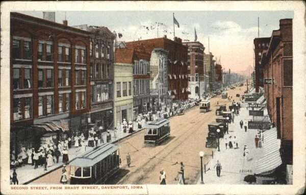 Davenport Iowa Second Street Straßenbahn