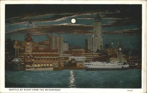 Seattle By Night Waterfront