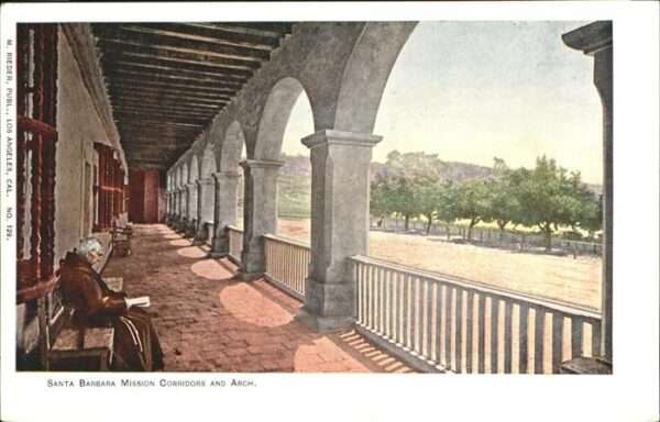 Santa Barbara California Mission Corridors and Arch
