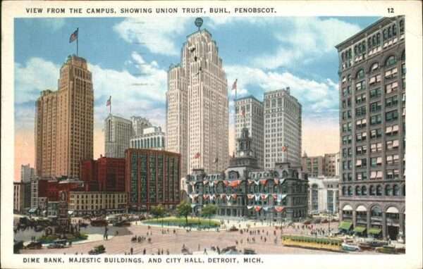 Detroit Michigan Dime Bank City Hall