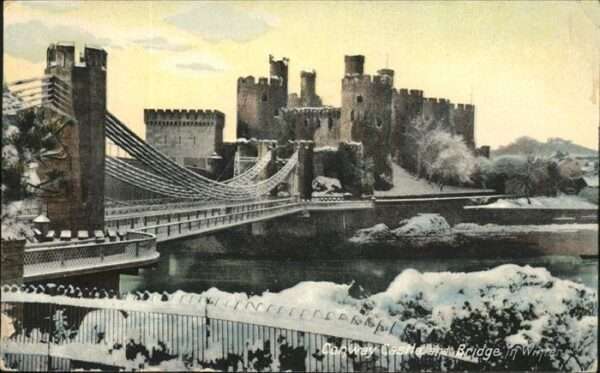 Llandudno Wales Bridge Conway Castle Winter