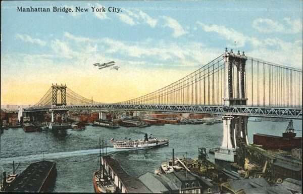 New York City Manhatten Bridge Schiff