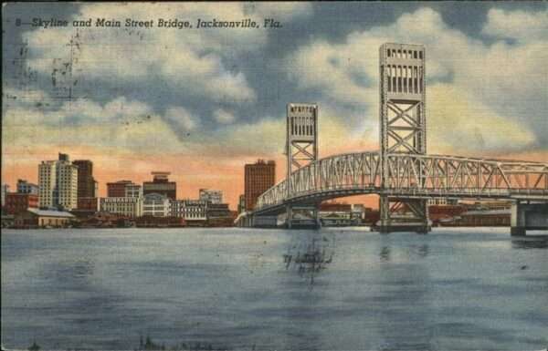Jacksonville Florida Skyline Main Street Bridge