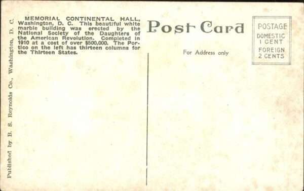 Washington DC Continental Hall – Bild 2