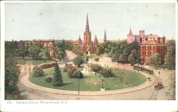 Washington DC Thomas Circle Strassenbahn Kutsche