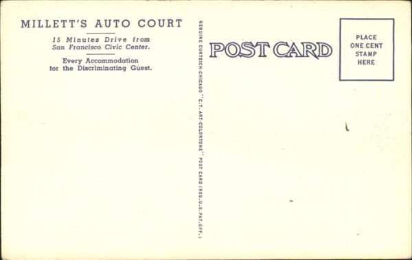 San Francisco California Milletts Auto Court – Bild 2