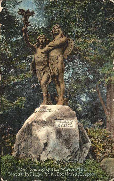 Portland Oregon White Man Statue Plaza Park