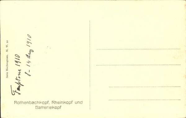 Hohneck Rothenbachkopf Rheinkopf Batteriekopf – Bild 2