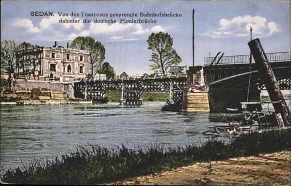 Sedan Ardennes gesprengte Bahnhofsbrücke