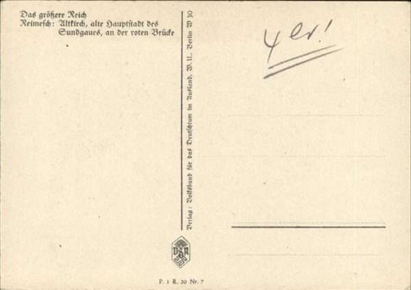 Altkirch Elsass Künstlerkarte R. Reimesch Rote Brücke – Bild 2