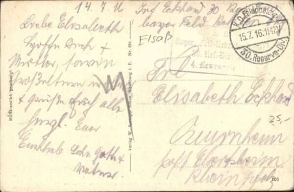 Militaria WK1 Kirche Inneres – Bild 2