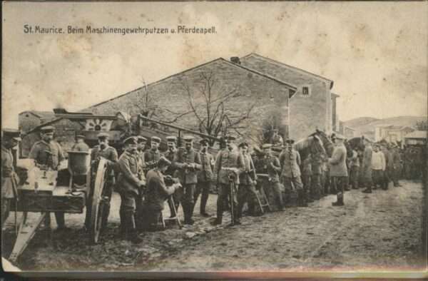 St Maurice -sous-les-Cotes 55 Kampfgebie Maschinengewehr putzen Pferdeapell
