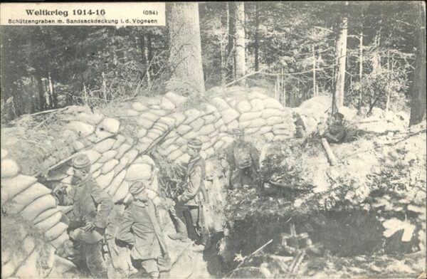 Militaria WK1 Schützengraben Sandsackdeckung