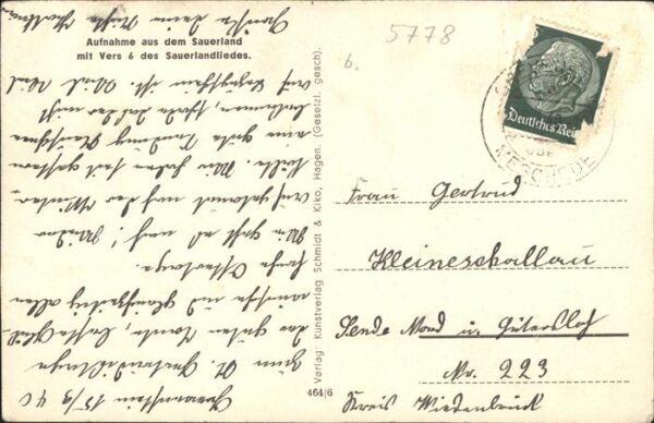 Liederkarte Sauerlandlied Dorfkrug – Bild 2