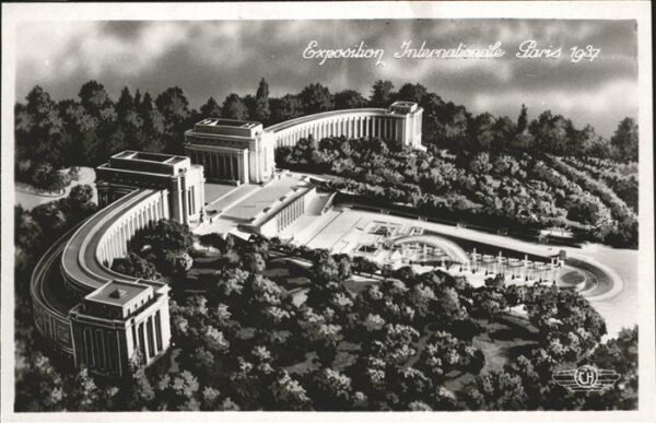Exposition Internationale Paris 1937 Fliegeraufnahme Palais du Trocadero