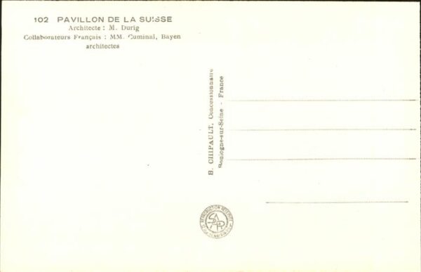 Exposition Internationale Paris 1937 Pavillon Suisse Schiff – Bild 2