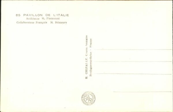 Exposition Internationale Paris 1937 Pavillon Italie – Bild 2