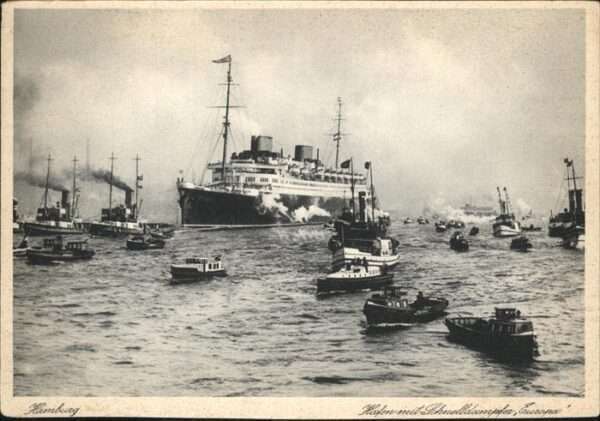 Dampfer Oceanliner Schnelldampfer Europa Hafen Hamburg