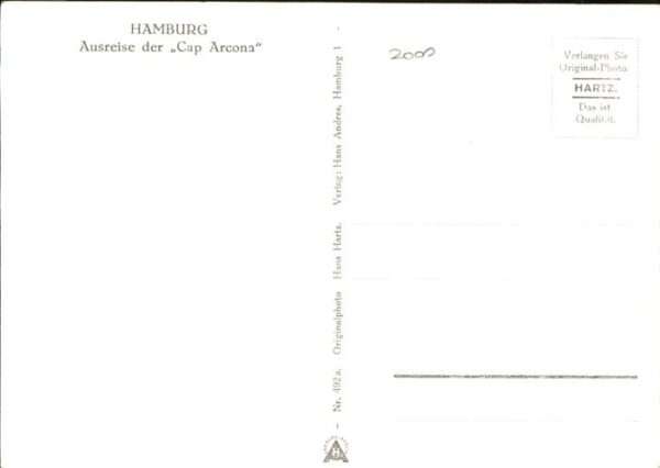 Dampfer Oceanliner Ausreise Cap Arcona Hamburg – Bild 2