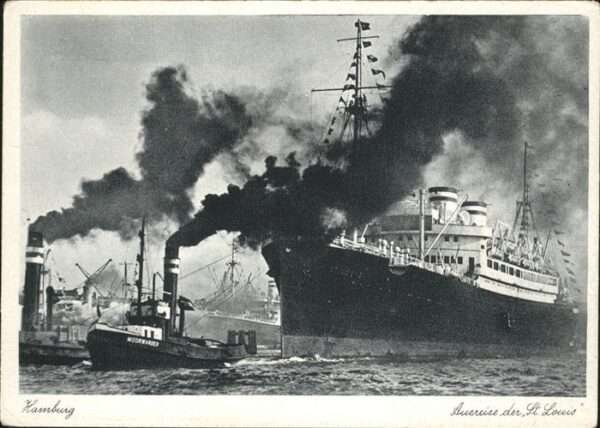 Dampfer Oceanliner Ausreise St Louis Hamburg