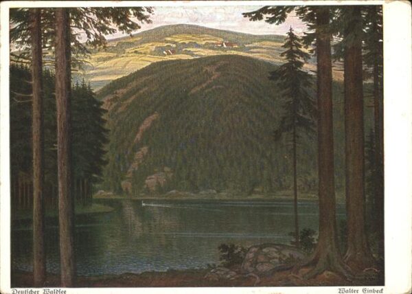 Kuenstlerkarte Walter Einbeck Deutscher Waldsee