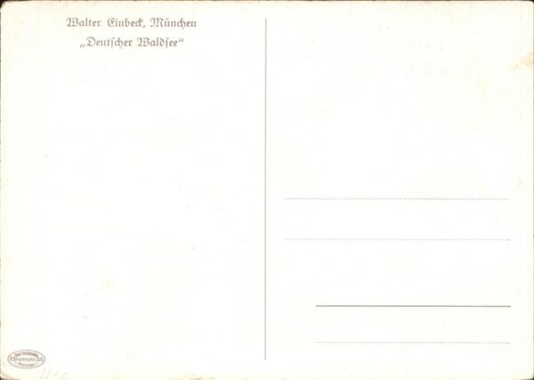 Kuenstlerkarte Walter Einbeck Deutscher Waldsee – Bild 2