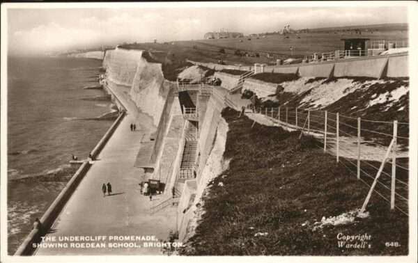 Brighton East Sussex Promenade Showing Roedean School
