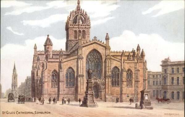 Edingburgh St Giles Cathedral Kutsche Künstler AR