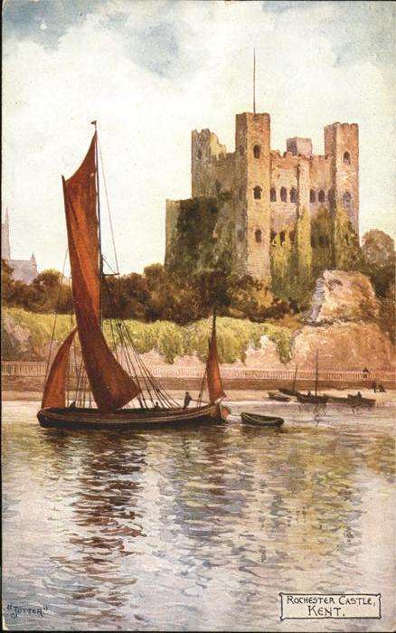 Kentish Town Rochester Castle Segelboote Künstlerkar